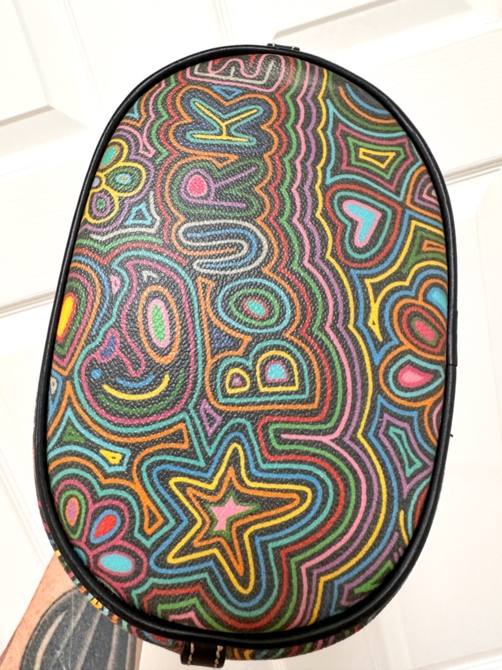 Dooney & Bourke Rainbow Graffiti Coated Canvas Hobo Shoulder Bag Vintage Y2K - Picture 6 of 13